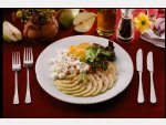 Fresh Pear with Feta Cheese and Olive Oil